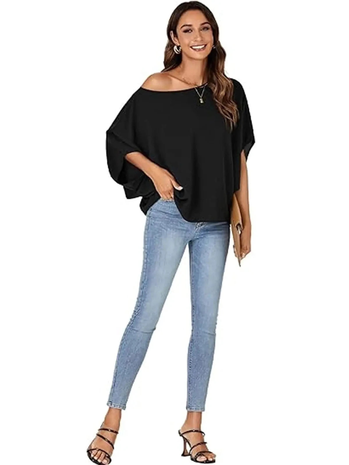 Miss | Top Dames One-Shoulder Oversized - Polyester - Miss Madera MIS-9UOFQH