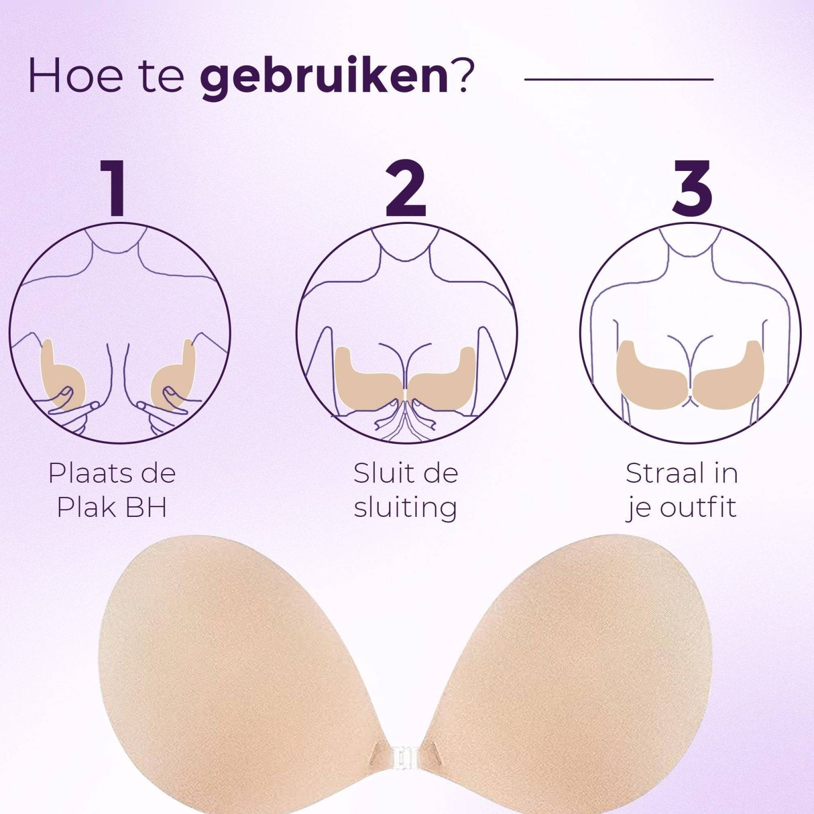 Miss | Top Dames Plak BH Push Up - Siliconen - Miss Madera MIS-0JML3S