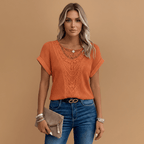 Miss | Top Dames Regular Fit Kant Detail - Katoen - Miss Madera MIS-LG23FH