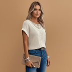 Miss | Top Dames Regular Fit Kant Detail - Katoen - Miss Madera MIS-2WDRG4