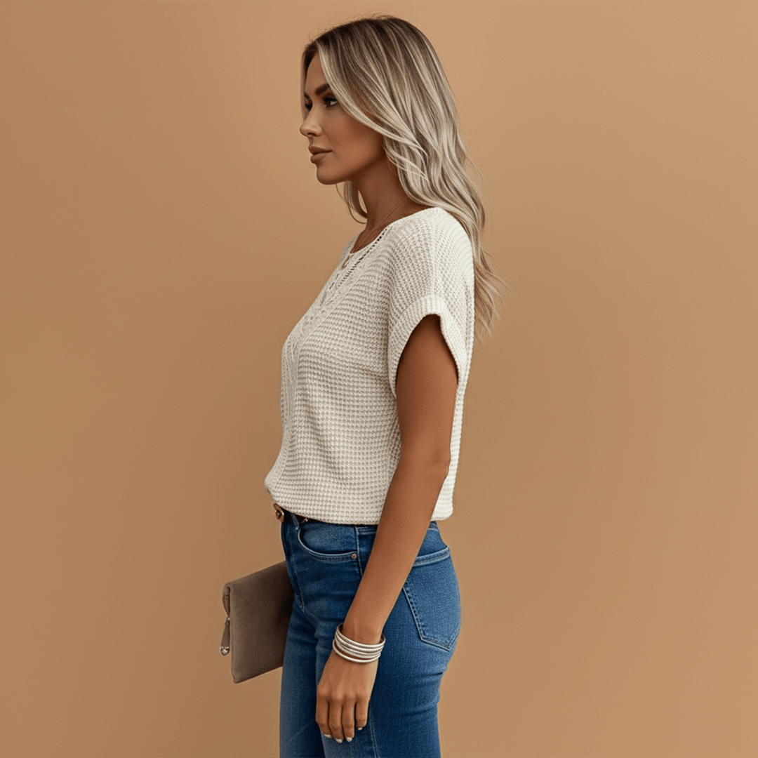 Miss | Top Dames Regular Fit Kant Detail - Katoen - Miss Madera MIS-2WDRG4