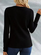 Miss | Top Dames Regular Fit Longsleeve - Ribstof - Miss Madera MIS-ZVUIU1