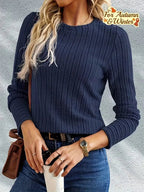 Miss | Top Dames Regular Fit Longsleeve - Ribstof - Miss Madera MIS-AIXHUO