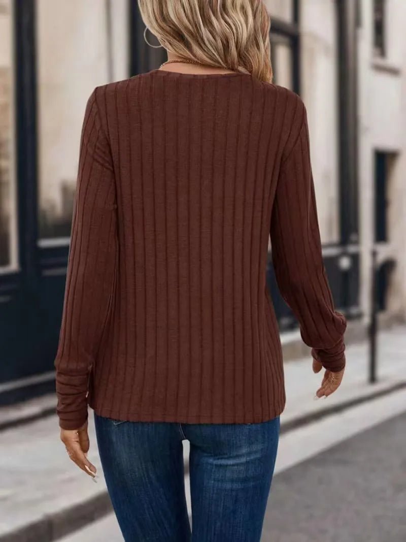Miss | Top Dames Regular Fit Longsleeve - Ribstof - Miss Madera MIS-JVTZLF
