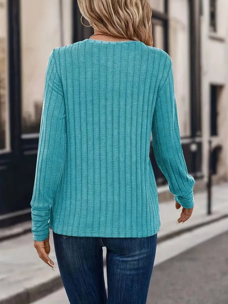 Miss | Top Dames Regular Fit Longsleeve - Ribstof - Miss Madera MIS-F8KZTT