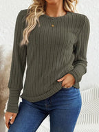 Miss | Top Dames Regular Fit Longsleeve - Ribstof - Miss Madera MIS-DKYE01