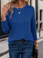 Miss | Top Dames Regular Fit Longsleeve - Ribstof - Miss Madera MIS-DKYE01
