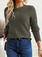 Miss | Top Dames Regular Fit Longsleeve - Ribstof - Miss Madera MIS-ZVUIU1
