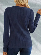 Miss | Top Dames Regular Fit Longsleeve - Ribstof - Miss Madera MIS-AIXHUO