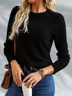 Miss | Top Dames Regular Fit Longsleeve - Ribstof - Miss Madera MIS-ZVUIU1
