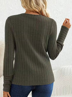 Miss | Top Dames Regular Fit Longsleeve - Ribstof - Miss Madera MIS-DKYE01