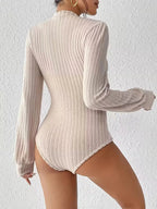 Miss | Top Dames Slim Fit Mock Neck Lange Mouwen - Rib-knit - Miss Madera MIS-G9IS39
