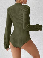 Miss | Top Dames Slim Fit Mock Neck Lange Mouwen - Rib-knit - Miss Madera MIS-HZN3XZ
