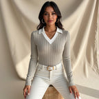 Miss | Top Dames Tailored Fit Polo Ribgebreid - Polyester - Miss Madera MIS-ODXN91