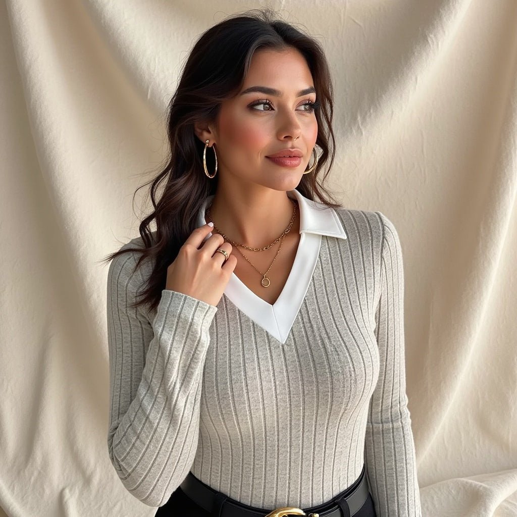 Miss | Top Dames Tailored Fit Polo Ribgebreid - Polyester - Miss Madera MIS-ODXN91