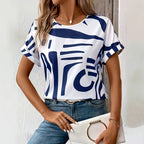 Miss | Top Dames Zomer Abstract Print - Katoen-Polyester Mix - Miss Madera MIS-0FP6F2