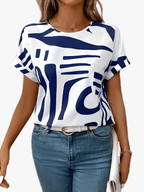 Miss | Top Dames Zomer Abstract Print - Katoen-Polyester Mix - Miss Madera MIS-0FP6F2