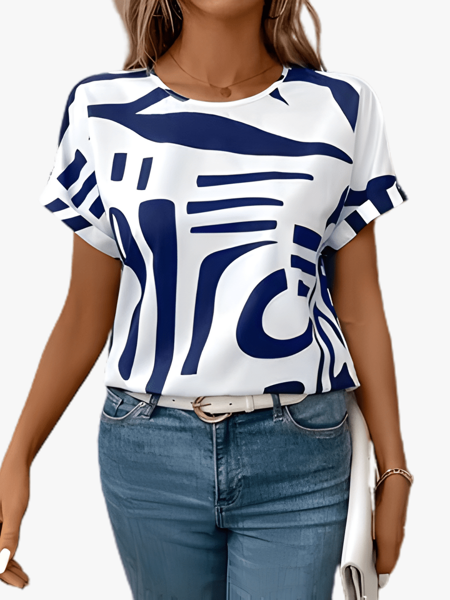 Miss | Top Dames Zomer Abstract Print - Katoen-Polyester Mix - Miss Madera MIS-0FP6F2