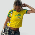 Miss | Top Dames Zomer Cropped Braziliaans Motief - Katoen - Miss Madera MIS-4W3580
