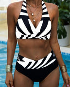 Miss | Top Dames Zomer Halter Gestreept - Polyester - Miss Madera MIS-EGXNJ4
