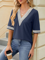 Miss | Top Dames Zomer Loose V-Neck - Viscose - Miss Madera MIS-79U6EX
