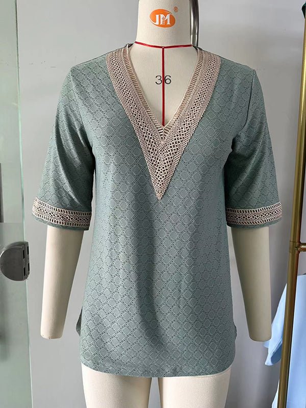 Miss | Top Dames Zomer Loose V-Neck - Viscose - Miss Madera MIS-7B358M