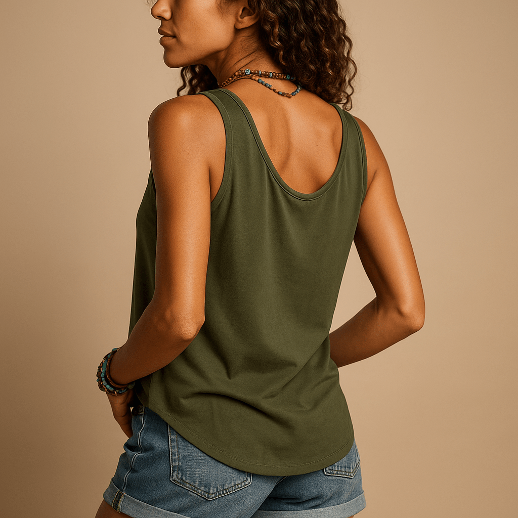 Miss | Top Dames Zomer Mouwloos Knopen Ronde Hals - Viscose - Miss Madera MIS-B6QI5T