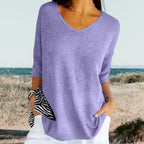 Miss | Top Dames Zomer V-Hals Loose Fit - Lichtgewicht ademend polyester - Miss Madera MIS-ZAJVRJ