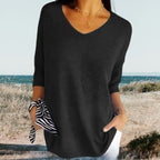 Miss | Top Dames Zomer V-Hals Loose Fit - Lichtgewicht ademend polyester - Miss Madera MIS-XWO13J