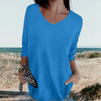 Miss | Top Dames Zomer V-Hals Loose Fit - Lichtgewicht ademend polyester - Miss Madera MIS-K7ZG0U