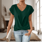 Miss | Top Dames Zomer V-hals met Wikkeldetail - Viscose - Miss Madera MIS-HGF8L4