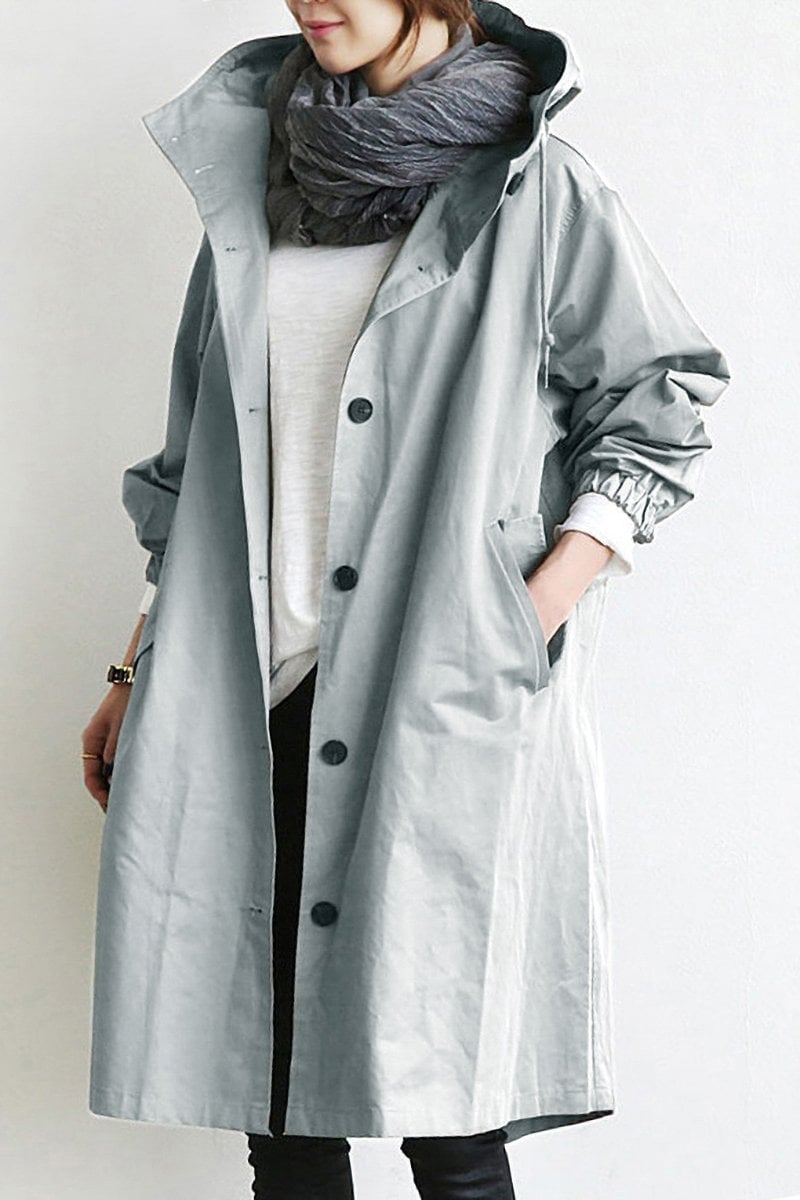 Miss | Trenchcoat Dames Waterdicht Halflang Capuchon - Polyester - Miss Madera MIS-IECS6E