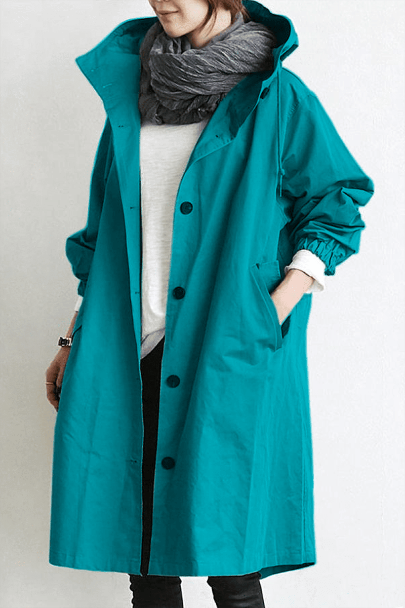 Miss | Trenchcoat Dames Waterdicht Halflang Capuchon - Polyester - Miss Madera MIS-FFSX7O