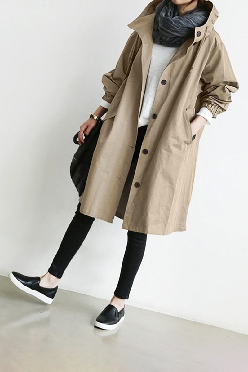Miss | Trenchcoat Dames Waterdicht Halflang Capuchon - Polyester - Miss Madera MIS-LIQP8A