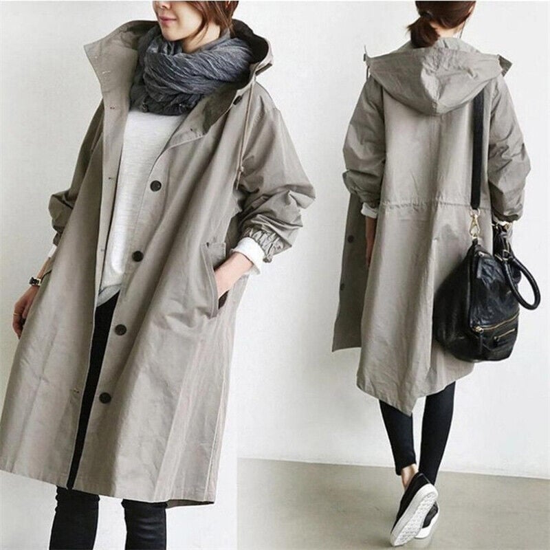Miss | Trenchcoat Dames Waterdicht Halflang Capuchon - Polyester - Miss Madera MIS-GNV4KC
