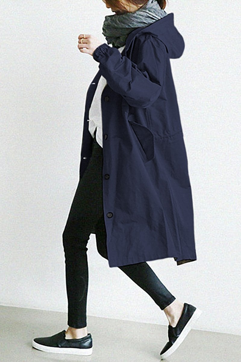 Miss | Trenchcoat Dames Waterdicht Halflang Capuchon - Polyester - Miss Madera MIS-CJ9IZA