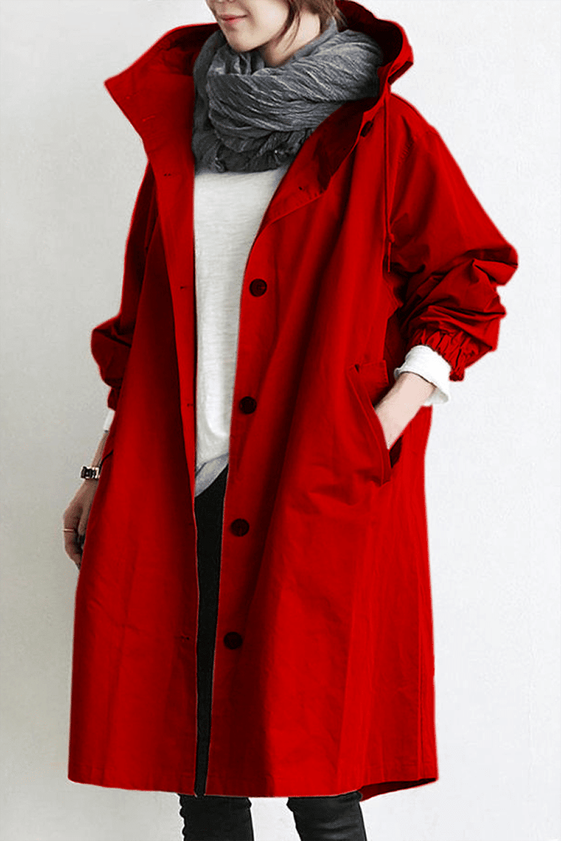 Miss | Trenchcoat Dames Waterdicht Halflang Capuchon - Polyester - Miss Madera MIS-XHSKIE