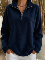 Miss | Trui Dames Fleece Halve Rits Staande Kraag - Fleece - Miss Madera MIS-6LJ68S