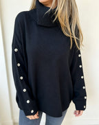 Miss | Trui Dames Oversized Coltrui Knoopdetail - Gebreid - Miss Madera MIS-AV6IEW