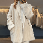 Miss | Trui Dames Oversized Open Revers Zakken - Miss Madera MIS-37HKNI