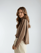 Miss | Trui Dames Oversized Rolkraag Raglanmouw Contrastbies - Gebreid - Miss Madera MIS-H6RQLY