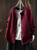 Miss | Trui Dames Oversized Ronde Hals Knoopsluiting - Gebreid - Miss Madera MIS-DW2UE3