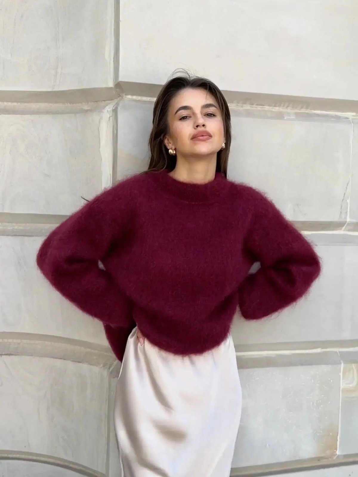 Miss | Trui Dames Oversized Ronde Hals Mohair Blend - Mohair - Miss Madera MIS-LKZP0J