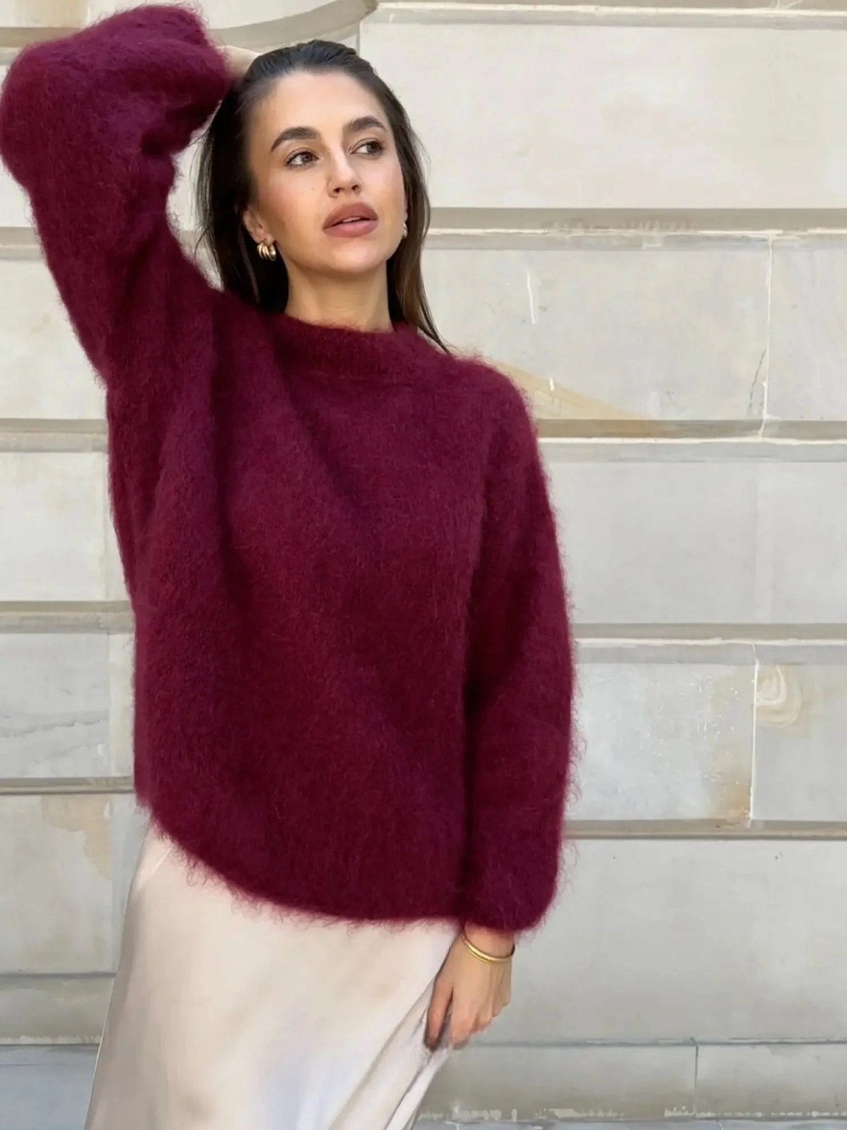 Miss | Trui Dames Oversized Ronde Hals Mohair Blend - Mohair - Miss Madera MIS-LKZP0J