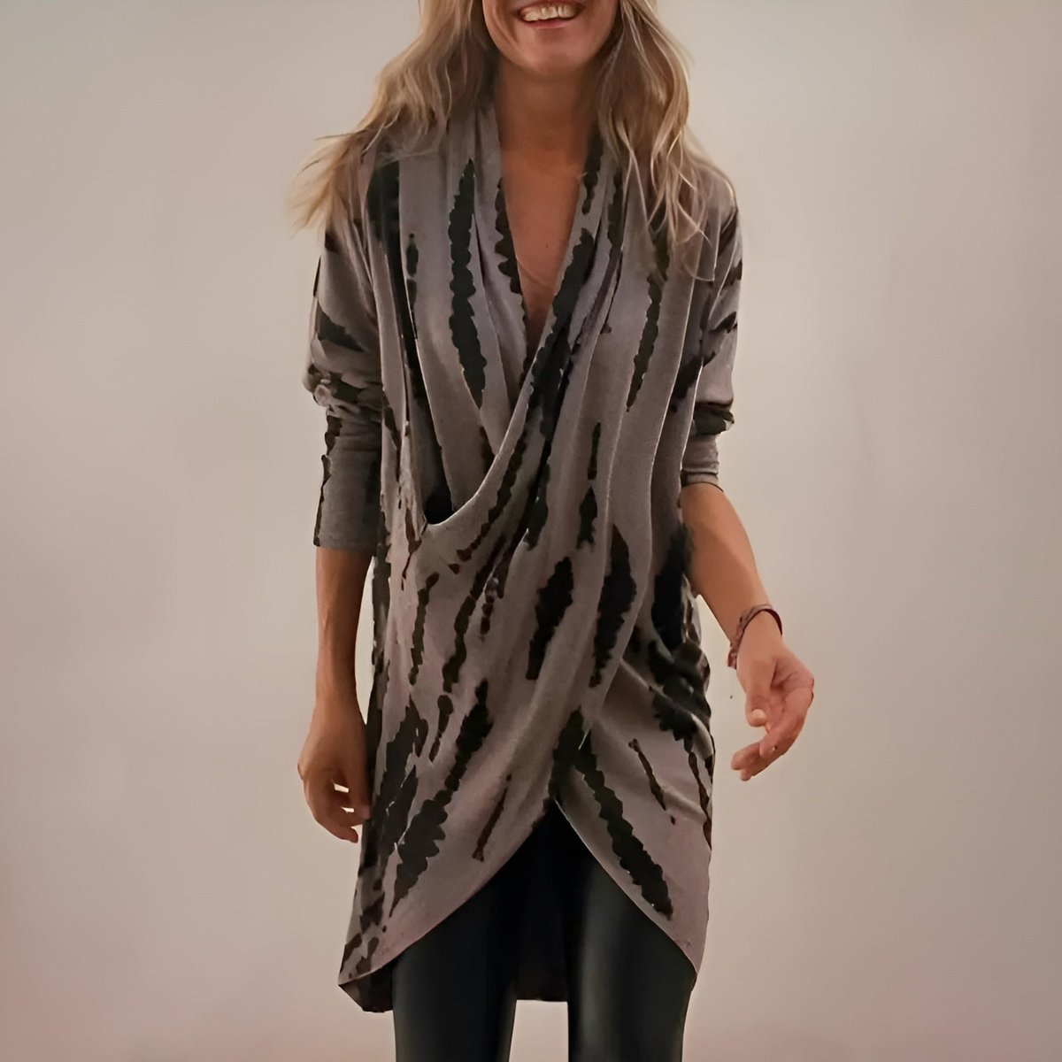 Miss | Tuniekjurk Dames Wrap V-hals Driekwart Mouw Relaxed - Miss Madera MIS-QTXMP1