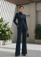 Miss | Tweedelig Pak (Blazer &amp; Pantalon) Dames Casual Elegant - Premium wolmix blend - Miss Madera