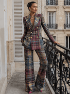 Miss | Tweedelige Set Dames Blazer + Broek – Co-ord Set Geruit - Miss Madera MIS-1624NU