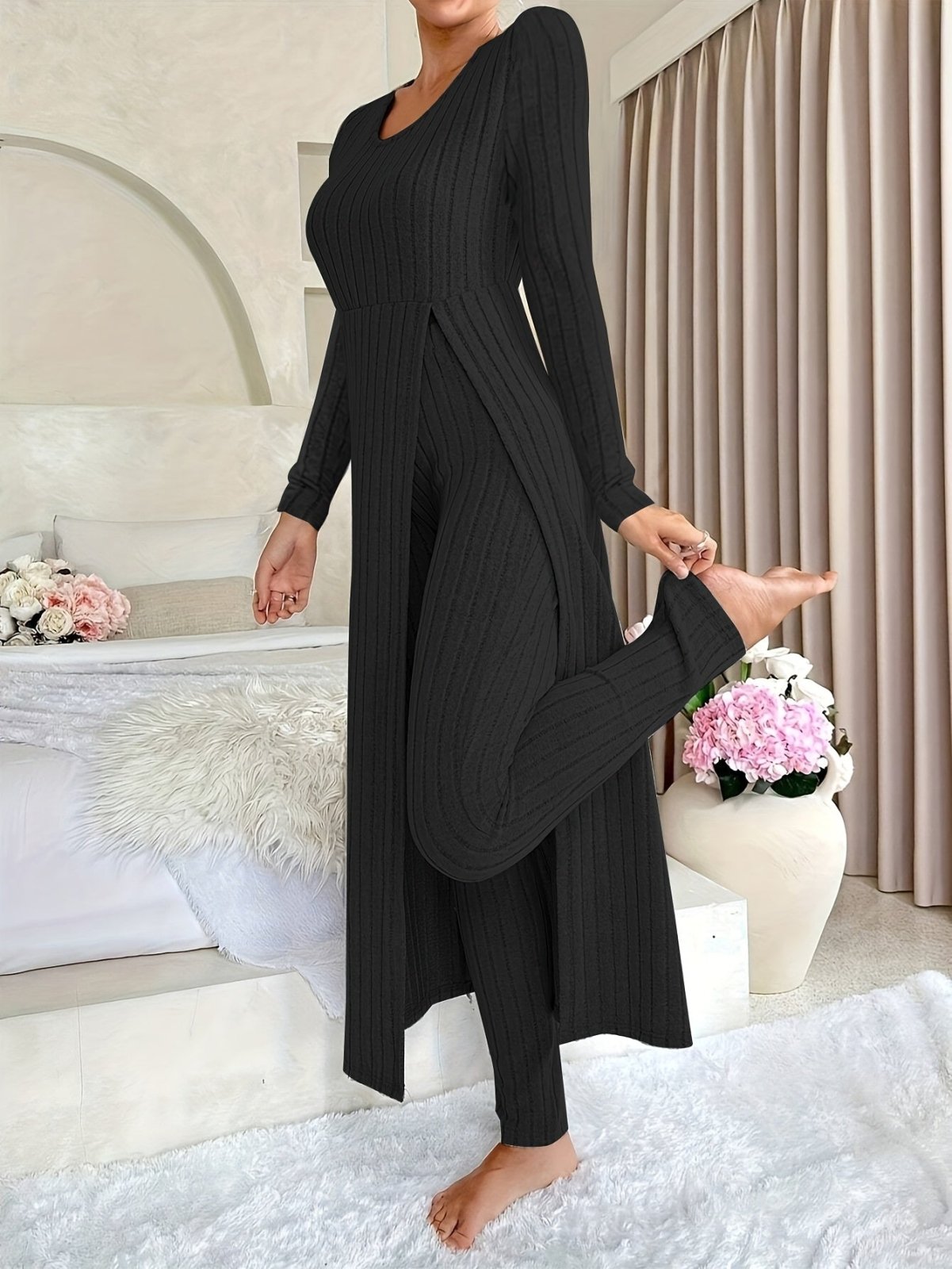 Miss | Tweedelige Set Dames Top & Broek Rib – Co-ord Set Polyester - Miss Madera MIS-F05E04