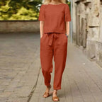 Miss | Tweedelige Set Dames Zomer Relaxed - Linnenmix - Miss Madera