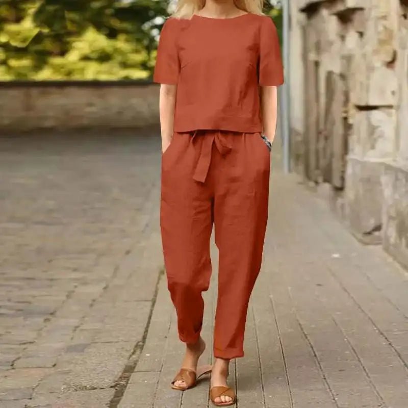 Miss | Tweedelige Set Dames Zomer Relaxed - Linnenmix - Miss Madera